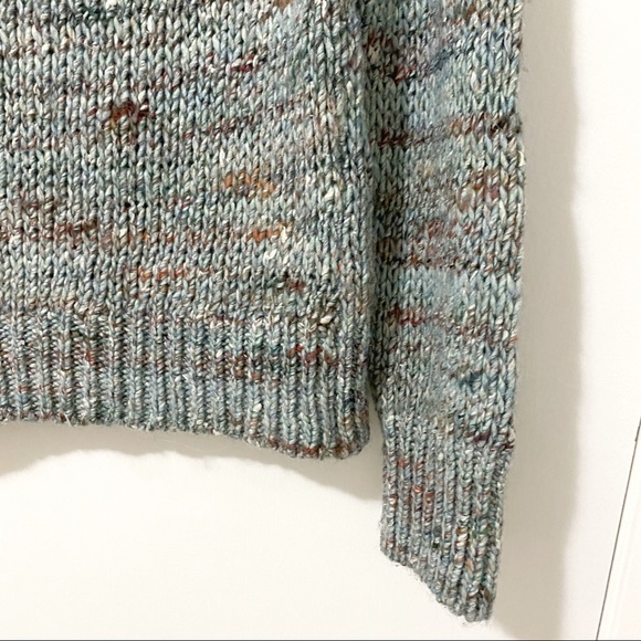 Anthropologie Moth Alpaca/Wool Blend Cowl Neck Knit Sweater Blue/Green Small - Picture 5 of 13